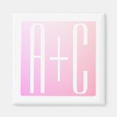 Initialen van paar | Subtle roze gradatie Magneet (Voorkant)