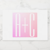 Initialen van paar | Subtle roze gradatie Voedselcontainer Etiket (Enkel label)