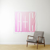 Initialen van paar | Subtle roze gradatie Wandkleed (In situ)