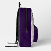 Initialen Violet & Blush Stripes - Paarse Bloemen Bedrukte Rugzak (Links)