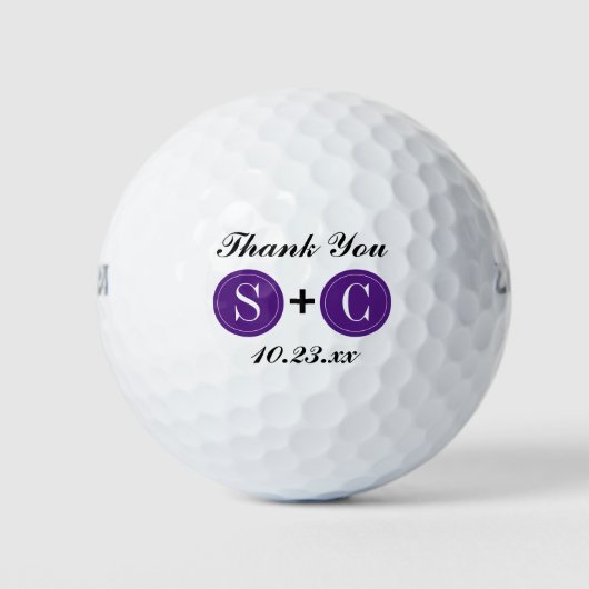 Initialen voor bruiloft voor monogram golfballen (Voorkant)