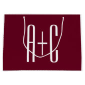 Initialen voor eenvoudige paren | White en Bourgog Groot Cadeauzakje (Voorkant)