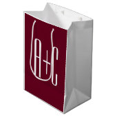 Initialen voor eenvoudige paren | White en Bourgog Medium Cadeauzakje (Voorkant Gekanteld)