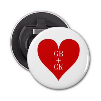 Initialen voor flesopening Lover Button Flesopener