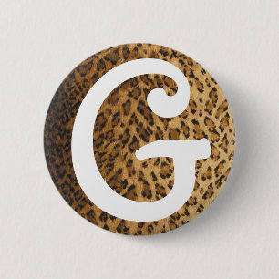 Initialen voor G-monogram afdrukken van luipaard Ronde Button 5,7 Cm