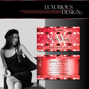 Initialen voor het vangen van oogvis Rood Glitter Visitekaartje