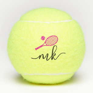 Initialen voor roze meisjeslogo's tennisballen