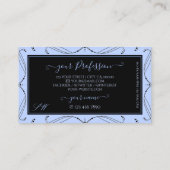 Initialen voor sierblauwe mousserende diamanten visitekaartje (Achterkant)