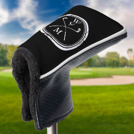Initialen voor zwart-wit klassieke moderne monogra golfheadcover