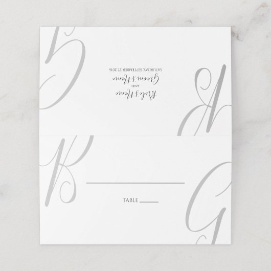 Initialen voor zwart-wit monogram (Buitenkant ongevouwen)