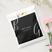 Initialen voor zwart-wit monogram bedankzakje (Gezegeld)