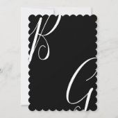 Initialen voor zwart-wit monogram kaart (Achterkant)