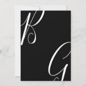 Initialen voor zwart-wit monogram kaart (Achterkant)