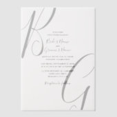 Initialen voor zwart-wit monogram vellum uitnodigingen (Voorkant)