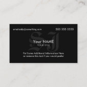 Initialen zwart visitekaartje (Voorkant)