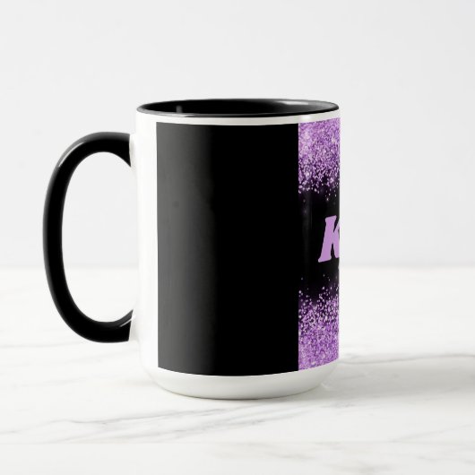 Initiales Alphabet Purple & Black Coffee Mug (Gauche)