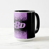 Initiales Alphabet Purple & Black Coffee Mug (Devant droit)
