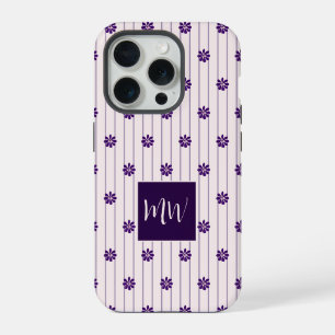 Initiales Blush & Violet Bandes Motif Floral