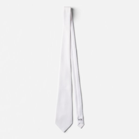 Initiales cachées blanches Cravate couleur solide (Devant)