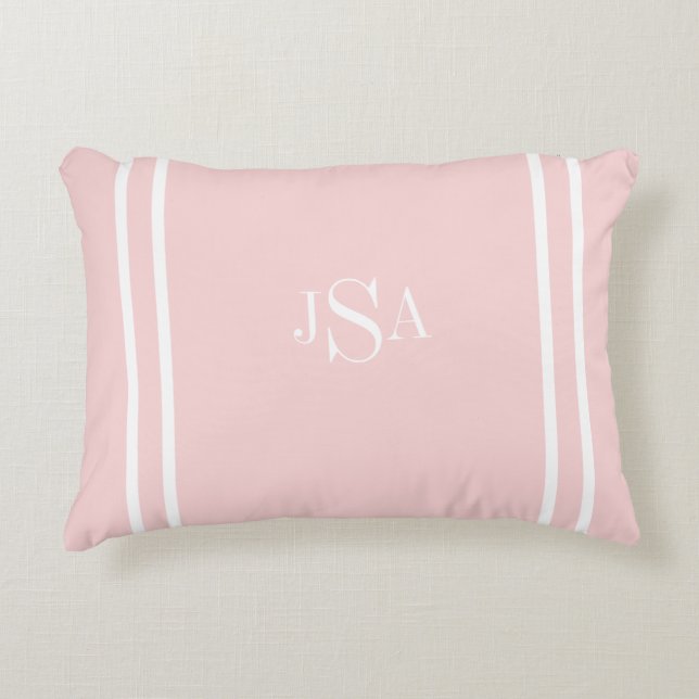 Initiales Coussin d'accents rose (Devant)