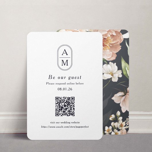 Initiales d'arc moderne QR Code cartes RSVP