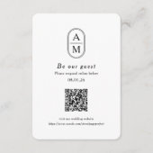 Initiales d'arc moderne QR Code cartes RSVP (Devant)
