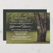 Initiales de chêne Répétition Dîner Invitations (Devant / Derrière)