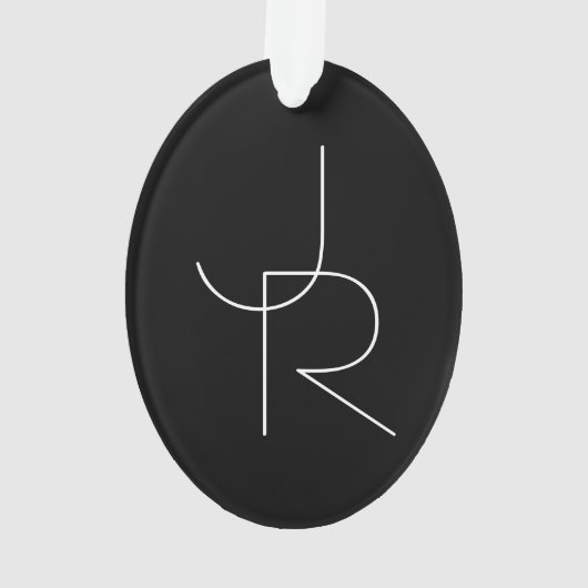 Initiales de chevauchement modernes 2 | Blanc sur  (dos)