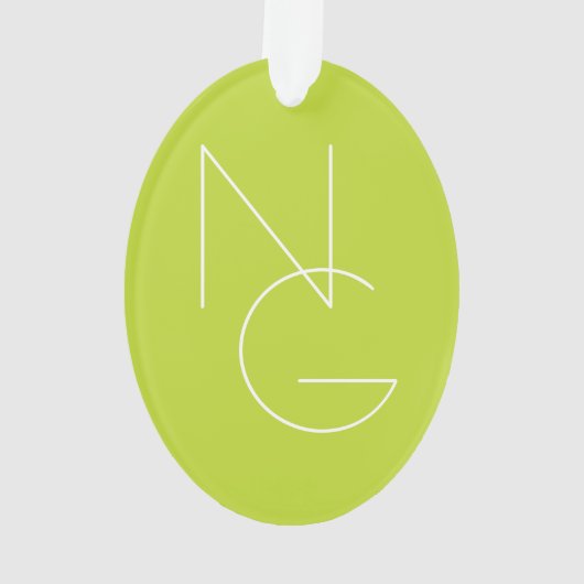 Initiales de chevauchement modernes 2 | Lime vert (dos)