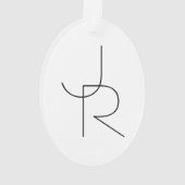 Initiales de chevauchement modernes 2 | Noir en bl (dos)