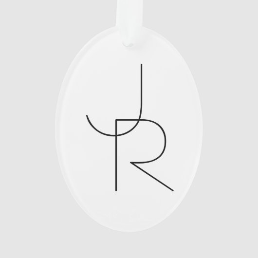 Initiales de chevauchement modernes 2 | Noir en bl (dos)