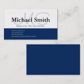 Initiales de la marine moderne Bold - Carte de vis (Devant / Derrière)