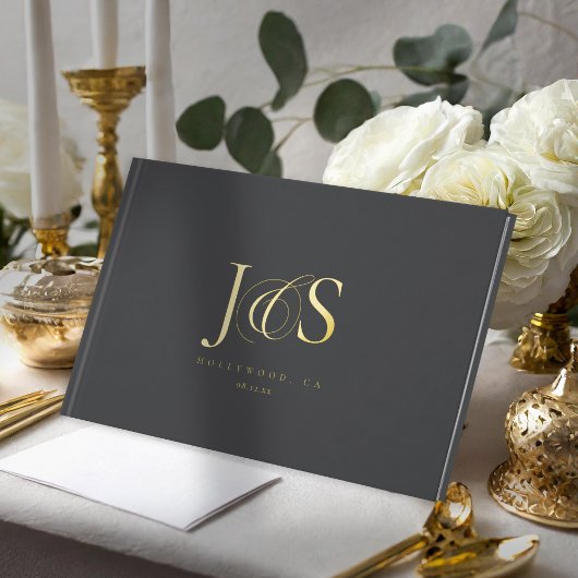 Initiales de Mariage d'élégance simple Gold Foil I