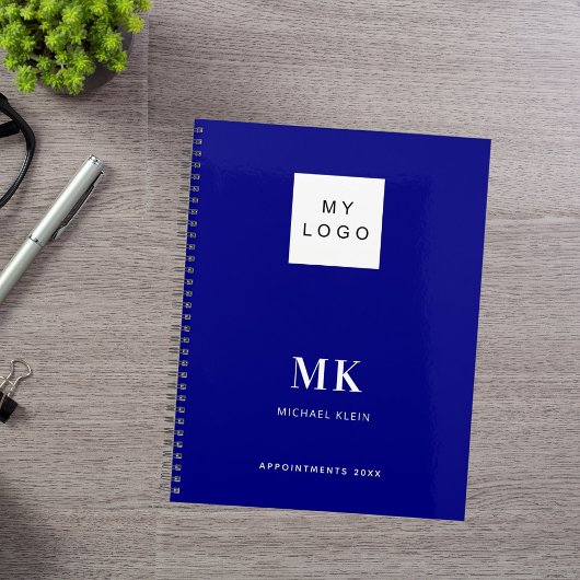 Initiales de monogramme bleu marine affaires 2027
