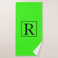 Initiales de monogramme brillant vert néon