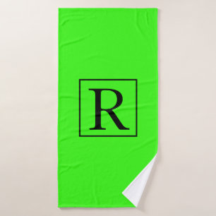 Initiales de monogramme brillant vert néon