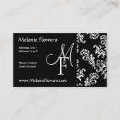 Initiales de monogramme carte de visite Damas Vint (Devant)