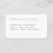 Initiales de monogramme de Carte de visite profess (Dos)