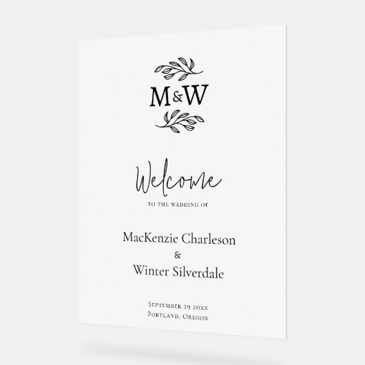 Initiales de monogramme de couple de mariage botan (Angle)