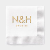 Initiales de monogramme doré moderne Date Mariage (Recto)