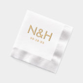 Initiales de monogramme doré moderne Date Mariage (Gauche)