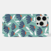 Initiales de monogramme en bas Motif floral bleu e (Verso Horizontal)