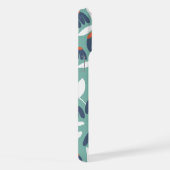 Initiales de monogramme en bas Motif floral bleu e (Côté droit)