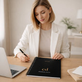 Initiales de monogramme en or noir 2023