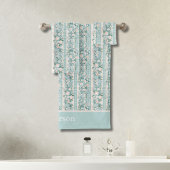 Initiales de monogramme Fleurs de rose vert menthe