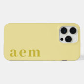 Initiales de monogramme latéral jaune pâle Minimal (Verso Horizontal)