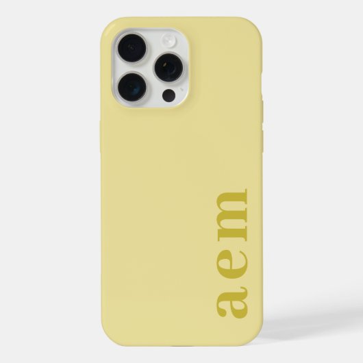 Initiales de monogramme latéral jaune pâle Minimal (Verso)