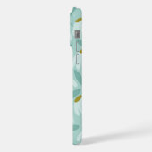 Initiales de monogramme latéral motif floral bleu  (Côté gauche)