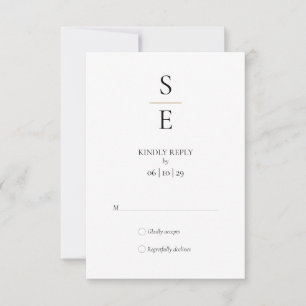 Initiales de monogramme minimaliste moderne Carte