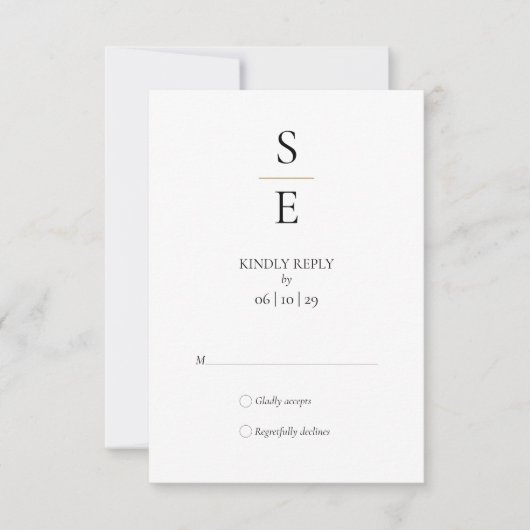 Initiales de monogramme minimaliste moderne Carte  (Devant)